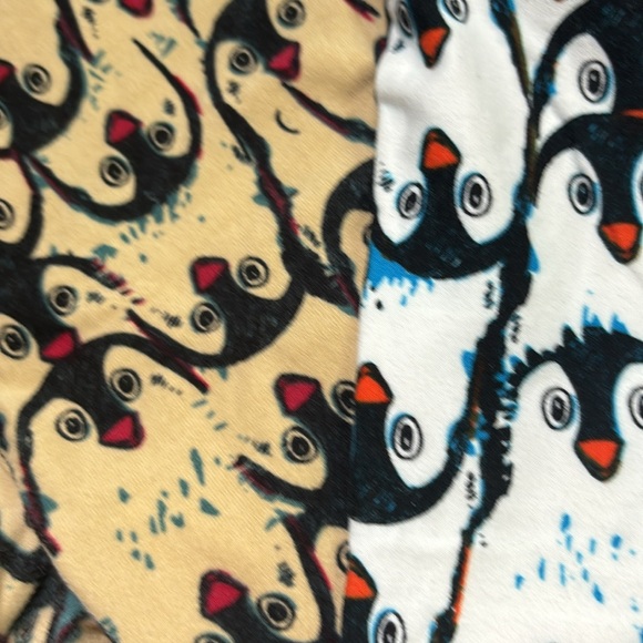 Lularoe Penguin Multi Print White & Beige - One Size - Picture 4 of 6